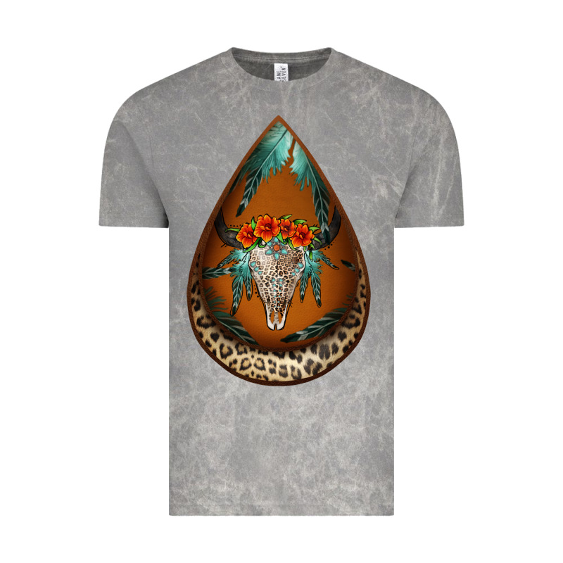 Leopard Bullskull Teardrop Earrings Vintage Tee by Jasminsmagicworld | Teevron