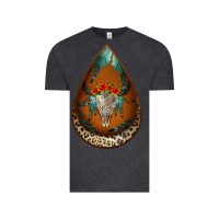 Vintage Black leopard bullskull teardrop earrings Vintage Tee - Jasminsmagicworld