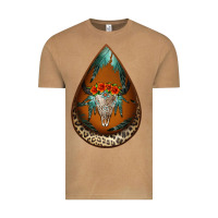 Vintage Camel leopard bullskull teardrop earrings Vintage Tee - Jasminsmagicworld