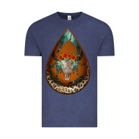 Vintage Denim leopard bullskull teardrop earrings Vintage Tee - Jasminsmagicworld