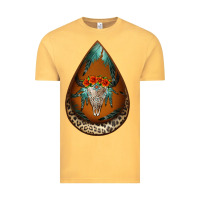Vintage Mustard leopard bullskull teardrop earrings Vintage Tee - Jasminsmagicworld