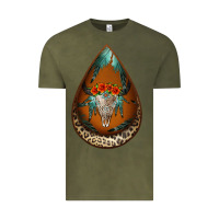 Vintage Olive leopard bullskull teardrop earrings Vintage Tee - Jasminsmagicworld