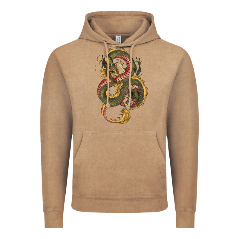 Green And Yellow Dragon Vintage Hoodie by RanaPortraitStore | Teevron