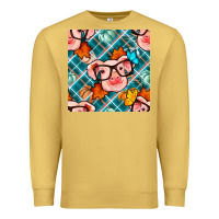 Antique Gold fall pig seamless pattern Premium Sweatshirt - BundleAndBundleShop