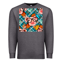 Charcoal Heather fall pig seamless pattern Premium Sweatshirt - BundleAndBundleShop