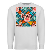 Dove Grey fall pig seamless pattern Premium Sweatshirt - BundleAndBundleShop