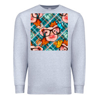 Heather Grey fall pig seamless pattern Premium Sweatshirt - BundleAndBundleShop
