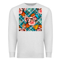Oatmeal Heather fall pig seamless pattern Premium Sweatshirt - BundleAndBundleShop