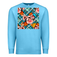 Ocean Blue fall pig seamless pattern Premium Sweatshirt - BundleAndBundleShop