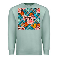 Seafoam fall pig seamless pattern Premium Sweatshirt - BundleAndBundleShop