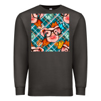 Smoke fall pig seamless pattern Premium Sweatshirt - BundleAndBundleShop