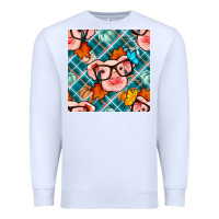 White fall pig seamless pattern Premium Sweatshirt - BundleAndBundleShop