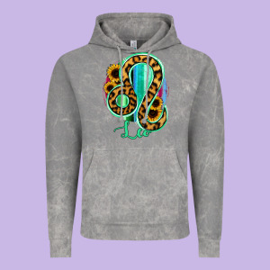 Leo Zodiac Sign Sunflower Leopard Serape Vintage Hoodie Designed By Ranaportraitstore