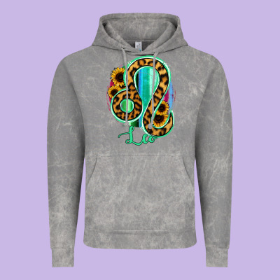 Leo Zodiac Sign Sunflower Leopard Serape Vintage Hoodie Designed By Ranaportraitstore