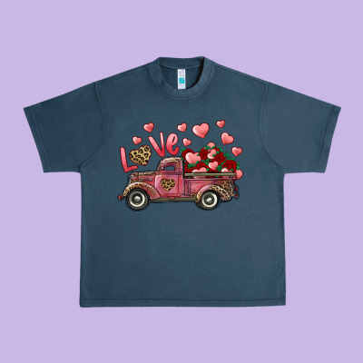 Love Truck With Roses And Leopard Urban Heavy Tee Designed By Ranaportraitstore