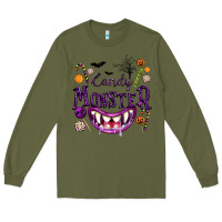 Army Green Candy Monster Long Sleeve Tee - texasbilliewilder
