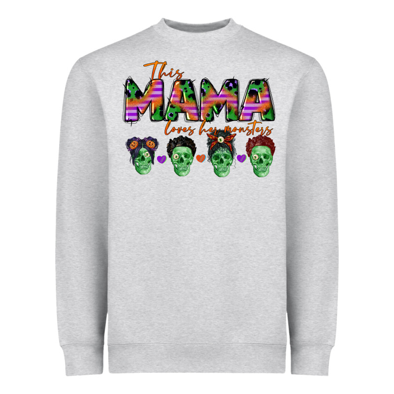 Personalized This Mama Loves Her Monsters Heavyweight Sweatshirt by CowGirlArtShop | Teevron
