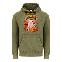 Vintage Olive halloween party pig Vintage Hoodie - RanaPortraitStore
