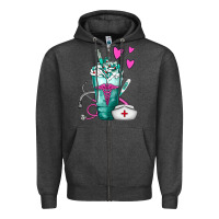 Charcoal Heather Nurse Frappe Zipper Hoodie - FaDigitalArtStudio