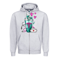 Heather Grey Nurse Frappe Zipper Hoodie - FaDigitalArtStudio