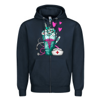 Navy Nurse Frappe Zipper Hoodie - FaDigitalArtStudio