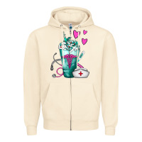 Sandshell Nurse Frappe Zipper Hoodie - FaDigitalArtStudio