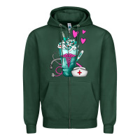 Sports Green Nurse Frappe Zipper Hoodie - FaDigitalArtStudio