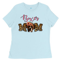 Baby Blue Boxer Mom Ladies Tee - Jasminsmagicworld