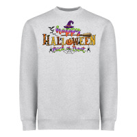 Heather Grey happy halloween trick or treat Heavyweight Sweatshirt - CowGirlArtShop