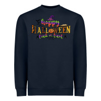 Navy happy halloween trick or treat Heavyweight Sweatshirt - CowGirlArtShop