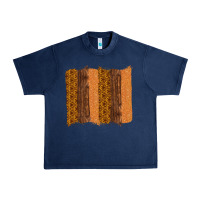 Navy Western Wood Glitter Vintage Pattern Urban Heavy Tee - Bettercallsaul