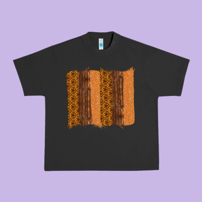 Western Wood Glitter Vintage Pattern Urban Heavy Tee Designed By Bettercallsaul