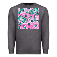 Charcoal Heather Western Medicine Seamless Pattern Premium Sweatshirt - BundleAndBundleShop
