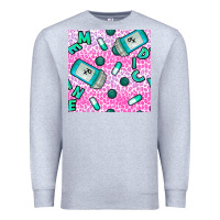 Heather Grey Western Medicine Seamless Pattern Premium Sweatshirt - BundleAndBundleShop