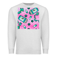 Oatmeal Heather Western Medicine Seamless Pattern Premium Sweatshirt - BundleAndBundleShop