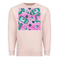 Pale Pink Western Medicine Seamless Pattern Premium Sweatshirt - BundleAndBundleShop