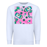 White Western Medicine Seamless Pattern Premium Sweatshirt - BundleAndBundleShop