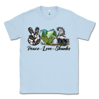 Dusty Blue Peace Love Skunks Classic Tee - LillyAllenDesigns