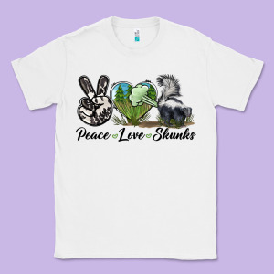 Peace Love Skunks Classic Tee Designed By Lillyallendesigns
