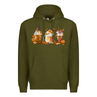 Army Green Fall Coffees Premium Hoodie - FaDigitalArtStudio