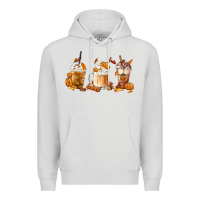 Dove Grey Fall Coffees Premium Hoodie - FaDigitalArtStudio