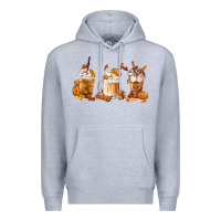 Heather Grey Fall Coffees Premium Hoodie - FaDigitalArtStudio
