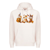 Pale Pink Fall Coffees Premium Hoodie - FaDigitalArtStudio