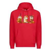Red Fall Coffees Premium Hoodie - FaDigitalArtStudio