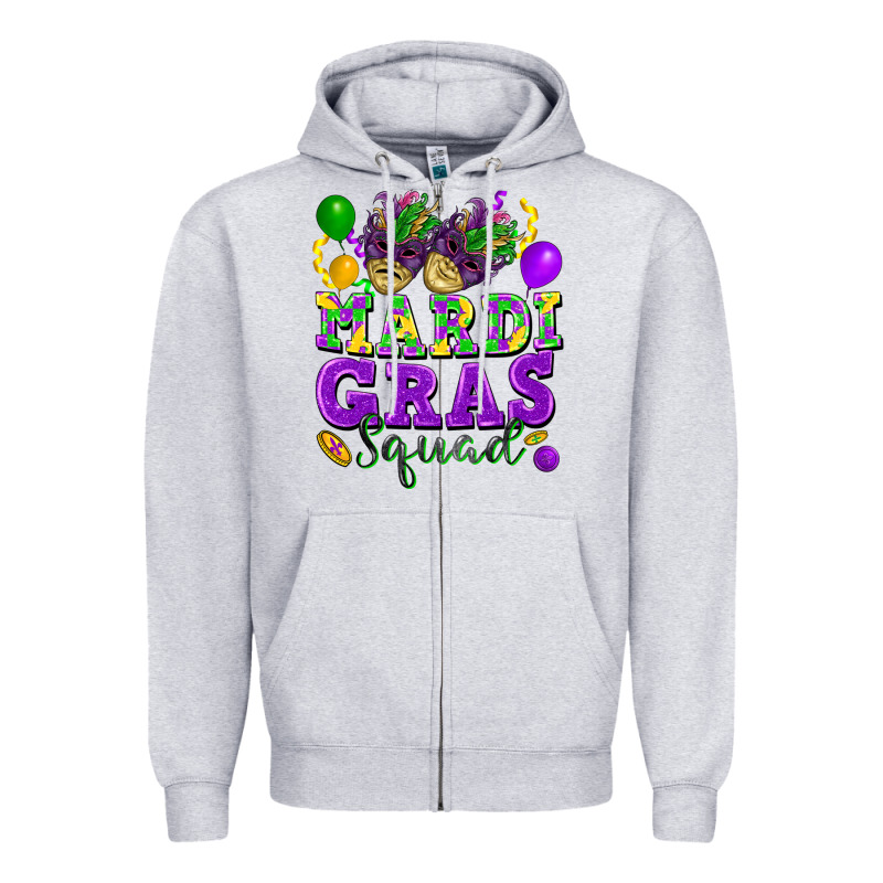 Mardi Gras Squad Zipper Hoodie by FaDigitalArtStudio | Teevron