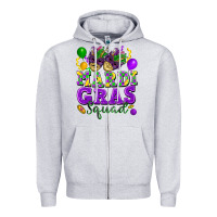 Heather Grey Mardi Gras squad Zipper Hoodie - FaDigitalArtStudio
