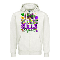 Oatmeal Heather Mardi Gras squad Zipper Hoodie - FaDigitalArtStudio