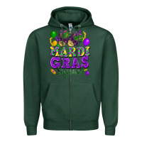 Sports Green Mardi Gras squad Zipper Hoodie - FaDigitalArtStudio