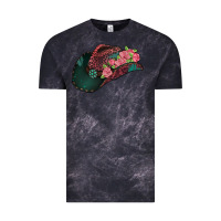 Cloud Black leopard flowers cowboy hat Vintage Tee - Jasminsmagicworld