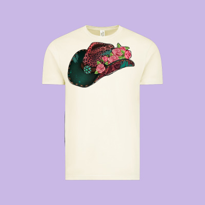 Leopard Flowers Cowboy Hat Vintage Tee Designed By Jasminsmagicworld